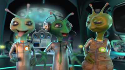 [cheerful babbling] - Alien TV