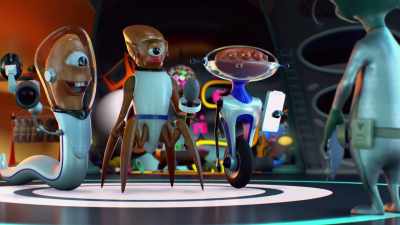 [cheerful garbling] - Alien TV