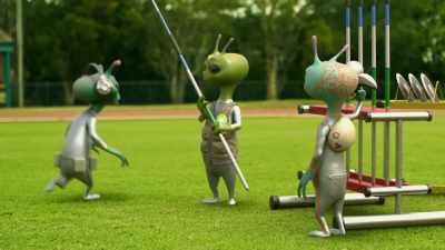 - [cheerful rambling]
- [eager hollering] - Alien TV