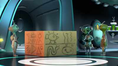 [cheering]
[jubilant laughing] - Alien TV