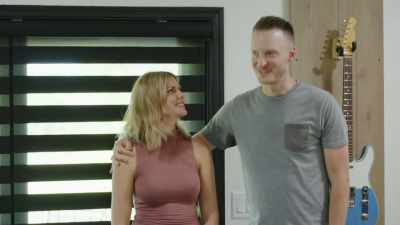 [Chelsea] Are you guys
ready to see your bedroom? - Down Home Fab