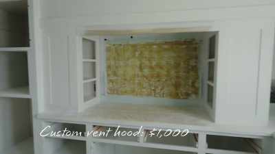 [Chelsea] So this vent hood
is making a huge statement
in this kitchen. - Down Home Fab