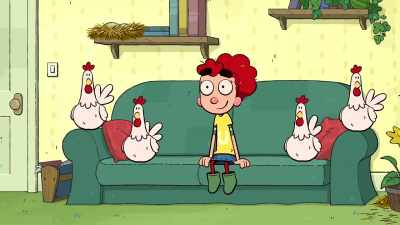 - ♪
- [chickens clucking] - It's Pony