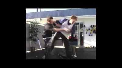 Chris O'Hara had gymnastics
and trampoline skills, - Action