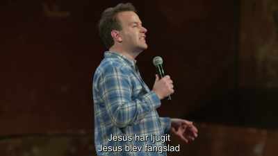 ♪ Christ has lied
Christ was imprisoned ♪ - Mike Birbiglia: Thank God for Jokes