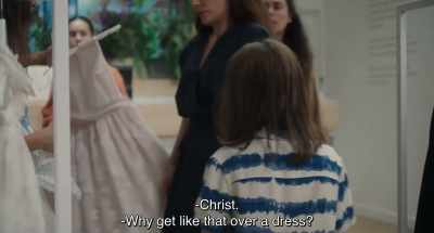 -Christ.
-Why get like that over a dress? - 20,000 Species of Bees
