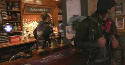 -[chuckles] Awesome.
-[bartender] Not much to see in there but… - Love and Fury