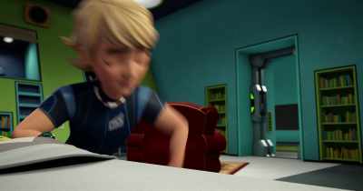 -[chuckles]
-Huh? [yelps] - Spy Kids: Mission Critical