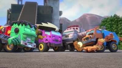 [chuckles] I couldn't have saved him
without you all. - Mighty Monsterwheelies