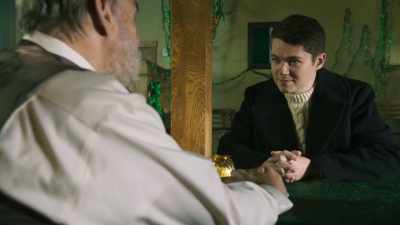 -[chuckles]
-I got a job at
a Mexican restaurant, - Santa Fake