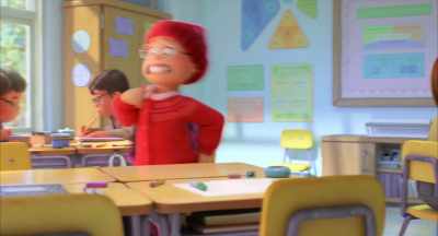 - (CHUCKLES NERVOUSLY)
- (SCHOOL BELL RINGING) - Turning Red