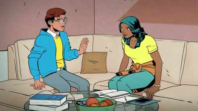 [chuckles] No. Just, uh,
when I made my... bracelets. - Your Friendly Neighborhood Spider-Man