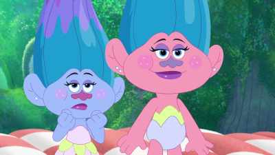 [chuckles] Thanks for giving me a hand
with this here critter-feeding, helper. - Trolls: The Beat Goes On!