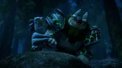 -[chuckles]
-[yelps, chuckles] - Wizards: Tales of Arcadia