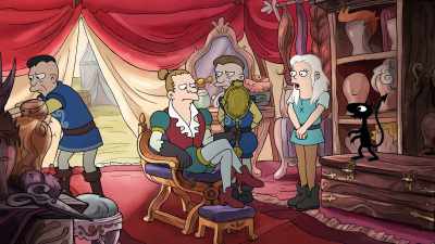 [chuckling nervously] So, Merkimer, I know
I've been a little cold and distant, - Disenchantment