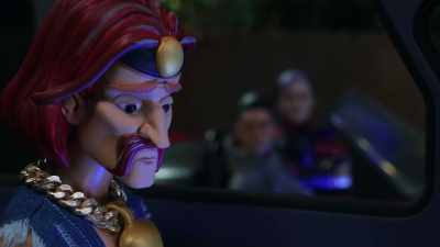 -[chuckling]
-Oh, someone's self-conscious! [laughs] - Marvel's M.O.D.O.K.