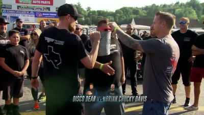 - Chucky Davis and Disco Dean.
- Right lane. - Street Outlaws No Prep Kings Team Attack