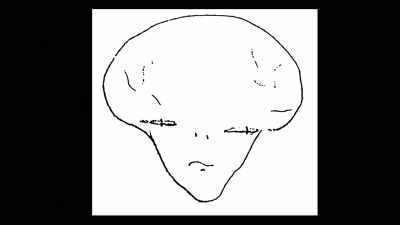Cindy also sketched this
mushroom-headed being - Truth Hunter