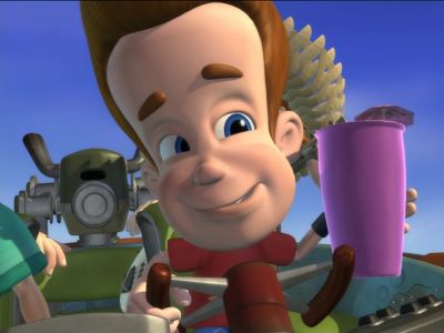 CINDY:                          
In the library,                 
Neutron's foot hit mine - The Adventures of Jimmy Neutron: Boy Genius