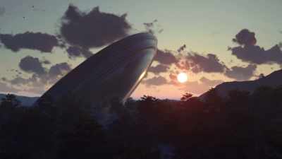 Classic, silver, round
disc that had crashed - Alien Chronicles: Top UFO Encounters