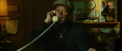 [Claude over telephone]
First class on the Queen Mary. - Showdown at the Grand