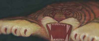 Claws sharp, fangs bared,
it pounced on the mermaid. - Josee, the Tiger and the Fish