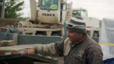 CLAYTON'S GONNA PULL
HIS TRUCK FORWARD, - Dino Hunters