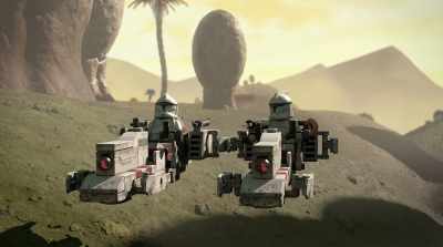 CLONE TROOPER 1: Ugh!
Traffic duty. The worst. - LEGO Star Wars Holiday Special