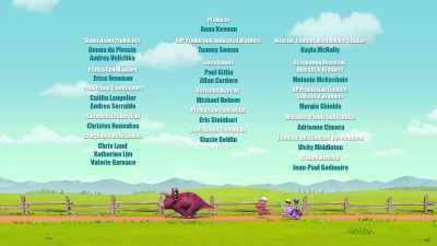 (closing theme music playing) - Dino Ranch