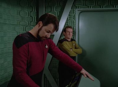 - Cmdr Riker to the bridge.
- Damn. - Star Trek: The Next Generation