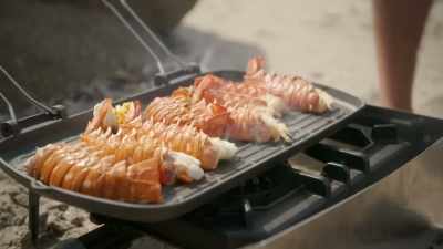 'Coat with more marinade to keep
the lobster from drying out, - Gino's Italian Family Adventure