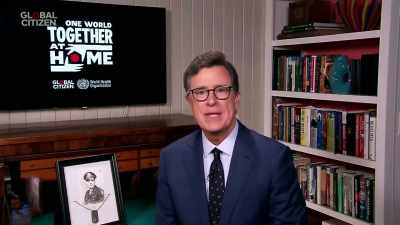 >> Colbert: STEPHEN COLBERT HERE
AGAIN, AND THIS IS MY DAD, DR. - One World: Together at Home