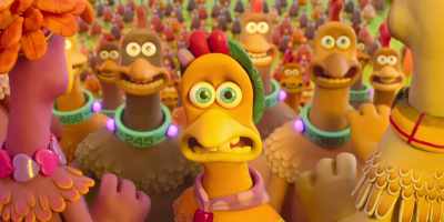 -[collared hens] Ah!
-[Molly whimpers] - Chicken Run: Dawn of the Nugget