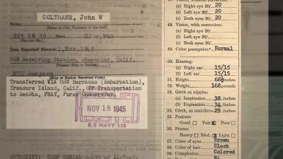 Coltrane was in the Navy in 1945 to '46, - Chasing Trane: The John Coltrane Documentary