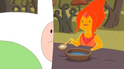 Come on, honey.
Eat your soup. - Adventure Time