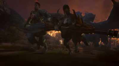- Come on!
- Look at this thing. It took me six hours. - Monster Hunter: Legends of the Guild