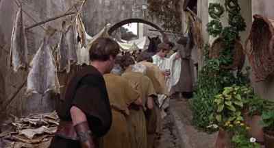 Come on, you rotten slave, move.
Pick those chains up. Come on! - A Funny Thing Happened on the Way to the Forum