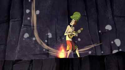 Come on, Shaggy.
Grab onto a root! - Aloha, Scooby Doo!