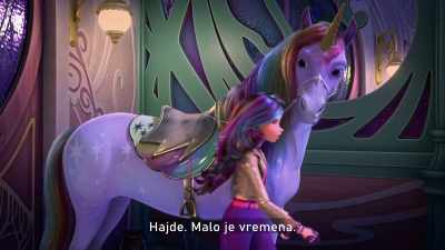 -Come on. We don't have much time.
-[Wildstar whinnies] - Unicorn Academy