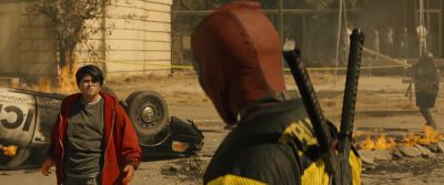 Come quietly or there will be troubleYou stole that from Robocop That's from RobocopJust stand downYou're embarrassing me Look Fire - Deadpool 2