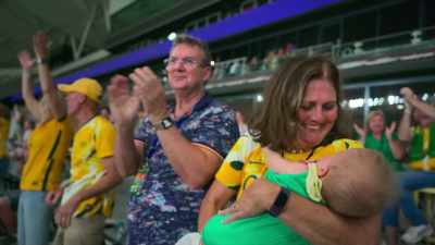 COMMENTATOR 1:
Australia's persistence has paid off. - Matildas: The World at Our Feet