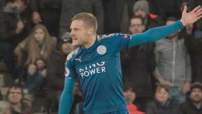 [commentator] ...and Vardy goes
down under Vincent Kompany's - All or Nothing: Manchester City