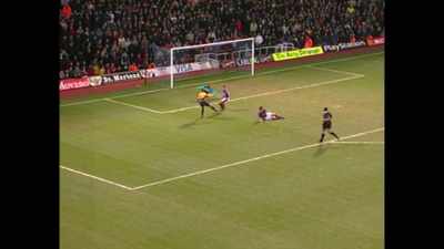 [commentator]
Anelka's alone.
Can he score - Fever Pitch: The Rise of the Premier League