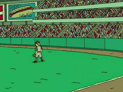 COMMENTATOR: Rodriguez
pops it to right field - The Simpsons
