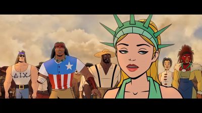 [commentator]
It's going way back to right field. - America: The Motion Picture