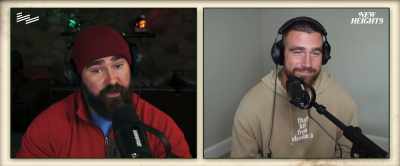 [commentator] The Chiefs with
a rousing victory. - Kelce