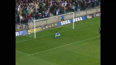 [commentator]
There's Shearer! Off the post.
Finished off by Wilcox. - Fever Pitch: The Rise of the Premier League