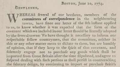 Committees of correspondence
were established. - Benjamin Franklin