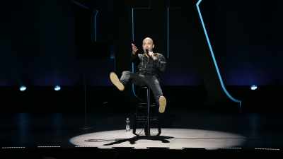 Completely naked.
"Come on, baby. Come on. - Jo Koy: Live from Seattle