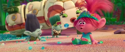 -Completely waterproof, huh?
-[Rhonda groans] - Trolls Band Together